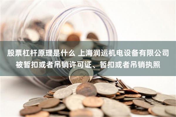 股票杠杆原理是什么 上海润运机电设备有限公司被暂扣或者吊销许可证、暂扣或者吊销执照