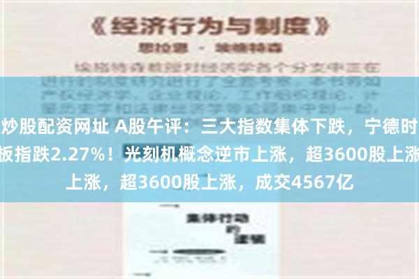 炒股配资网址 A股午评：三大指数集体下跌，宁德时代跌6.7%创业板指跌2.27%！光刻机概念逆市上涨，超3600股上涨，成交4567亿