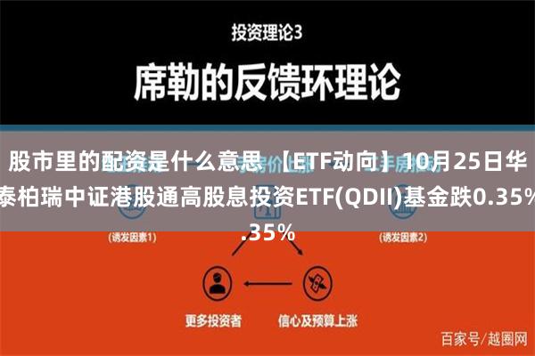 股市里的配资是什么意思 【ETF动向】10月25日华泰柏瑞中证港股通高股息投资ETF(QDII)基金跌0.35%