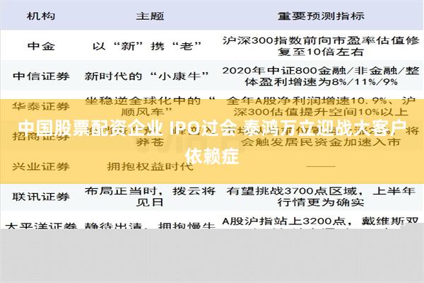 中国股票配资企业 IPO过会 泰鸿万立迎战大客户依赖症